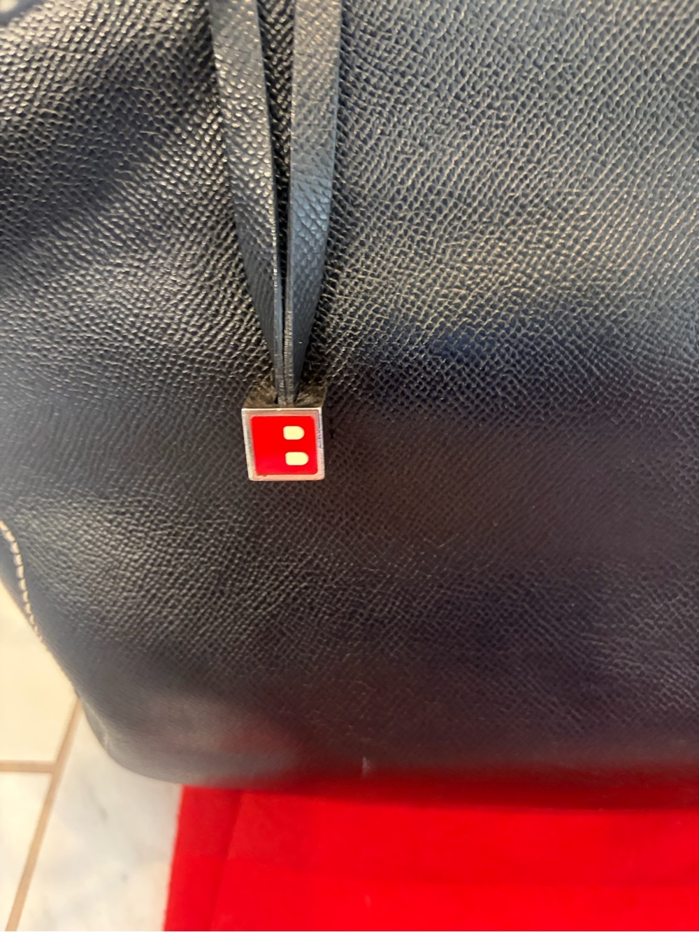 Bally Switzerland Black Embossed Leather Tote Bag Italy - Picture 2 of 11